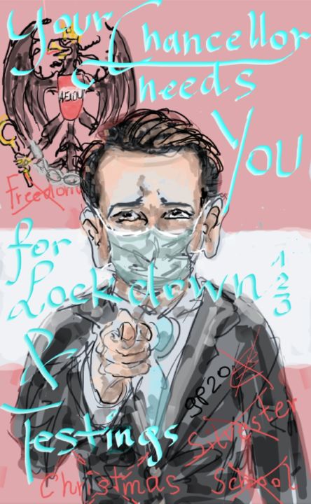 Digitale Kunst mit dem Titel "Your Chancellor nee…" von Peter Grundtner, Original-Kunstwerk, 2D digitale Arbeit