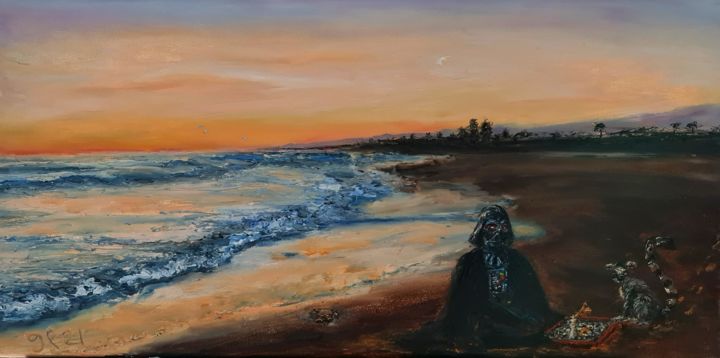 Painting titled "Dawn of Man" by Peter Grundtner, Original Art, Oil