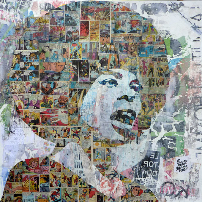 Peinture intitulée "Black Marvel" par Grreen, Œuvre d'art originale,