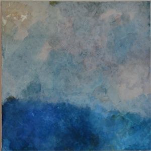 Painting titled "paysage bleu" by Judith Grunberger, Original Artwork