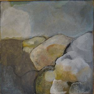 Painting titled "pale rocher" by Judith Grunberger, Original Artwork