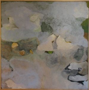 Painting titled "bleu brouillard" by Judith Grunberger, Original Artwork