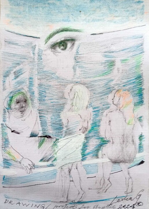 Tekening getiteld "Drawing 003 by Lerka" door Grzegorz Lerka, Origineel Kunstwerk, Pastel