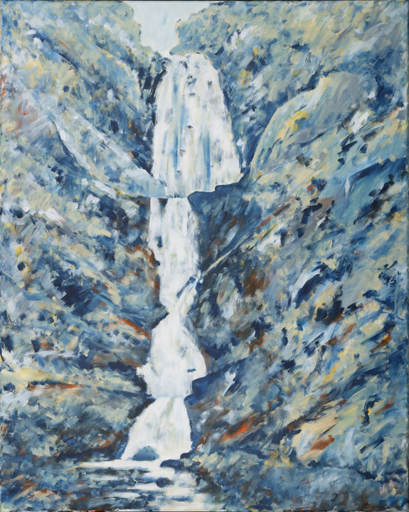Schilderij getiteld "Wasserfall" door Gregor Stäuble, Origineel Kunstwerk, Acryl