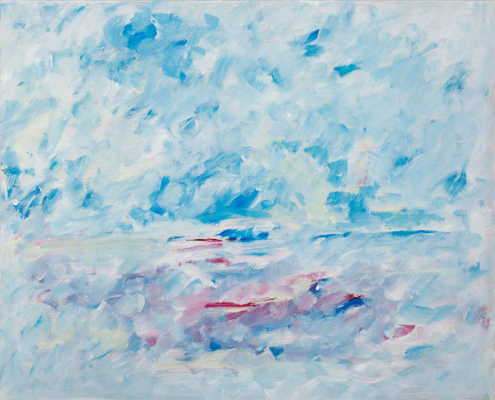 Painting titled "Vision Ort blau (1)" by Gregor Stäuble, Original Artwork, Acrylic