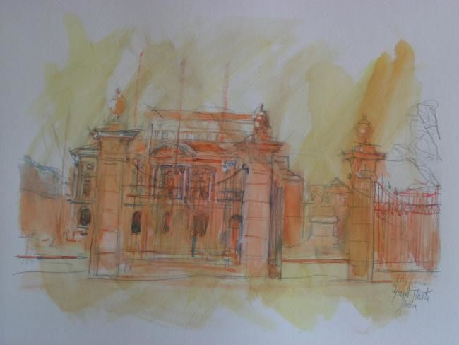 Dessin intitulée "Grand Théatre Genève" par Michel Favre, Œuvre d'art originale,