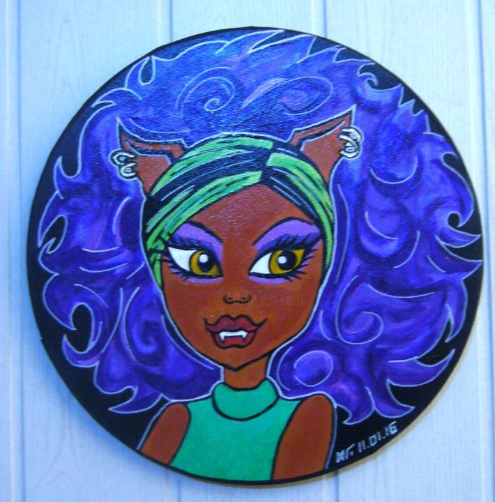 Painting titled "Clawdeen Wolf Revis…" by Gu Lagalerie, Original Artwork, Acrylic