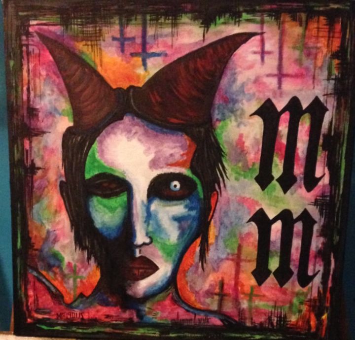 Peinture intitulée "Marylin Manson Revi…" par Gu Lagalerie, Œuvre d'art originale, Acrylique