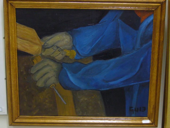 Painting titled "De La Main de L Hom…" by Gu Lagalerie, Original Artwork, Oil