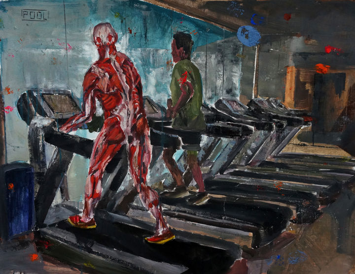 图画 标题为“健身房写生” 由Guang Yang, 原创艺术品