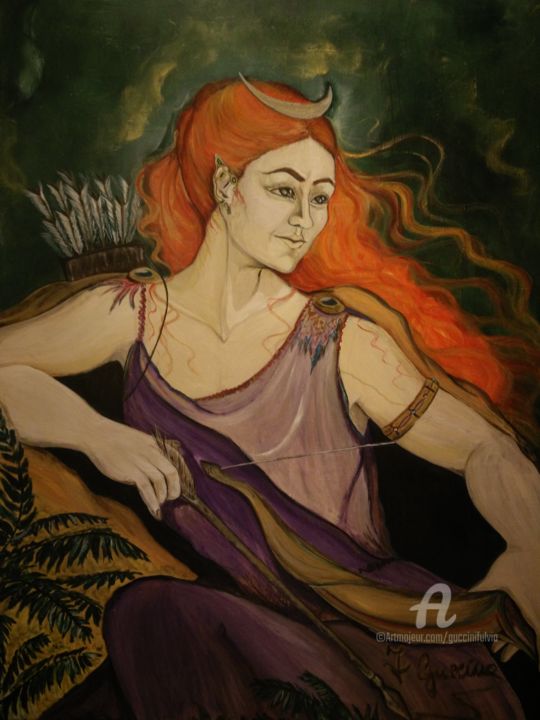 Pintura titulada "Diana" por Fulvia Guccini, Obra de arte original, Témpera