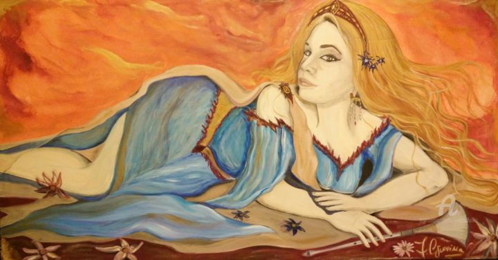 Pittura intitolato "Euterpe" da Fulvia Guccini, Opera d'arte originale, Tempera