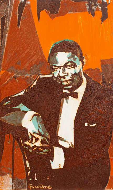 Painting titled "Nat King Cole" by Davide Guccione, Original Artwork, Acrylic
