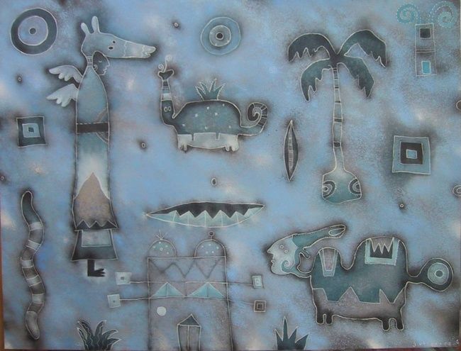 Pintura titulada "La niebla y los sig…" por Gudda, Obra de arte original