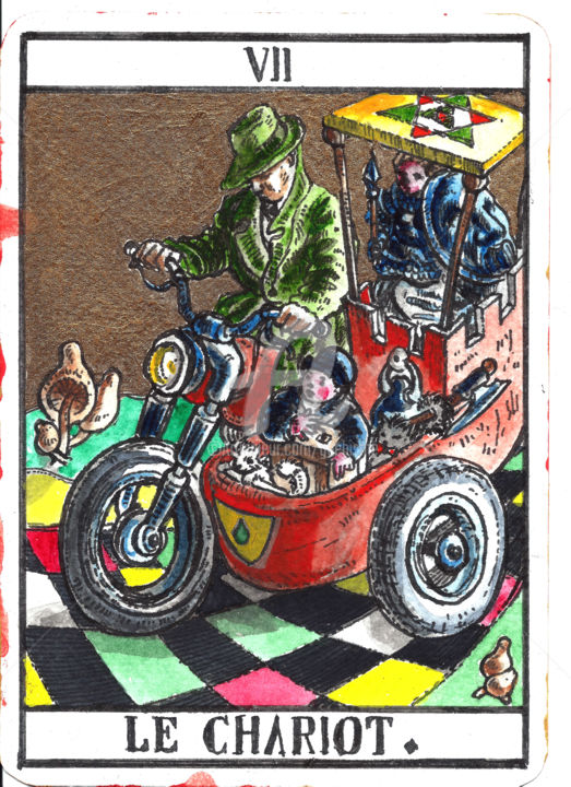 绘画 标题为“Le Chariot” 由Thierry Guého, 原创艺术品, 水彩