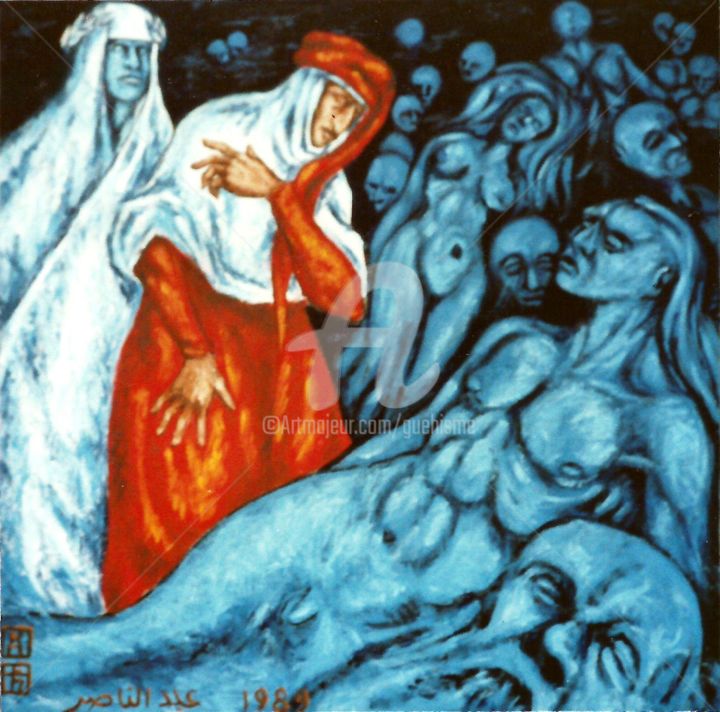 Pittura intitolato "Frate Alberigo" da Thierry Guého, Opera d'arte originale, Olio
