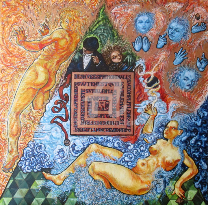 Malerei mit dem Titel "Témoins" von Thierry Guého, Original-Kunstwerk, Öl