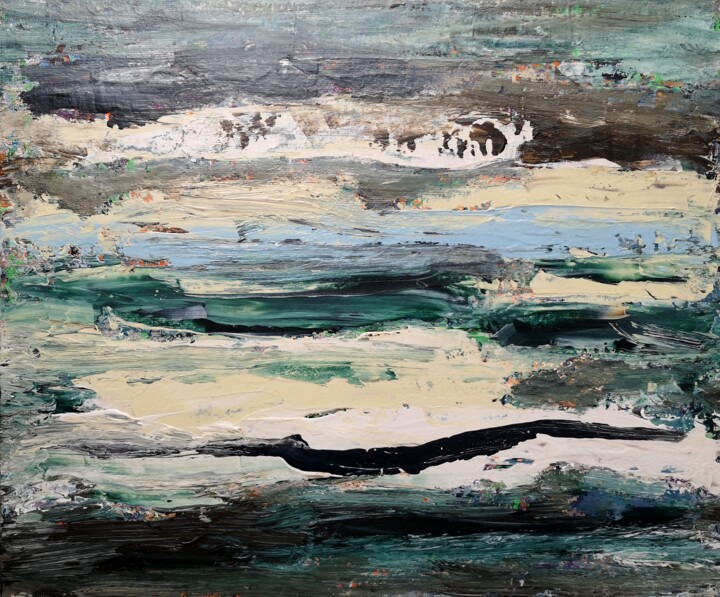 Картина под названием "Composition 10-23" - Jean François Guelfi, Подлинное произведение искусства, Акрил Установлен на Дере…