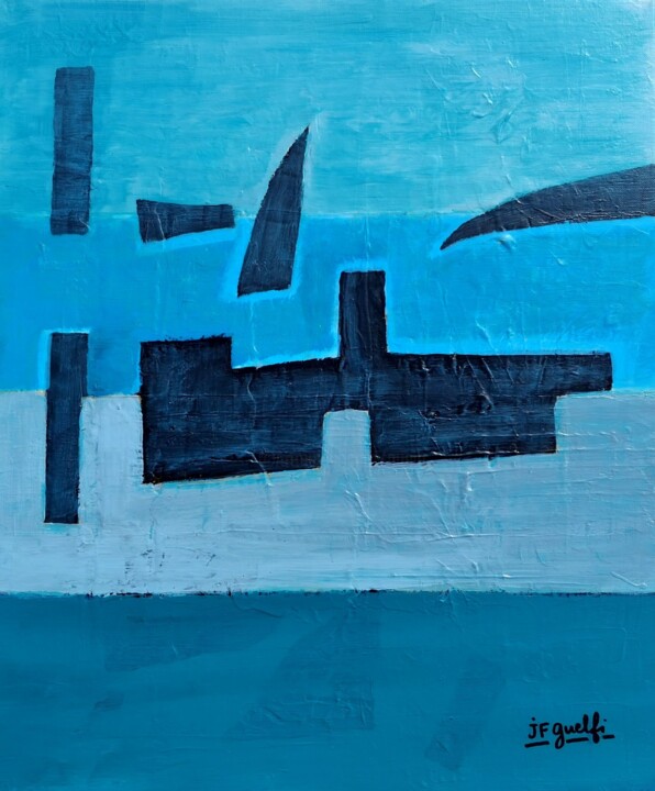 Картина под названием "Composition 9-24 (s…" - Jean François Guelfi, Подлинное произведение искусства, Акрил Установлен на Д…