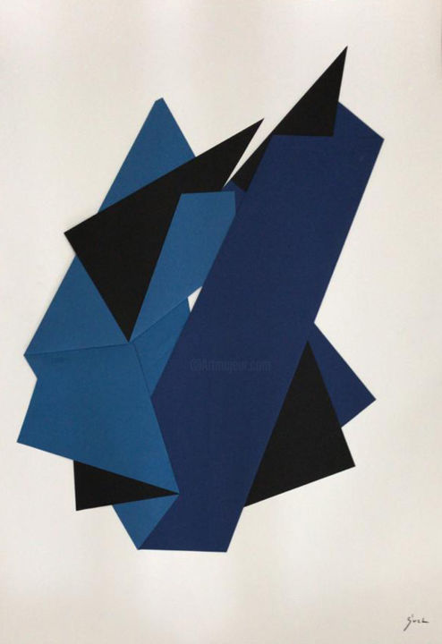 Collages titulada "Dobras VII" por Guel Silveira, Obra de arte original