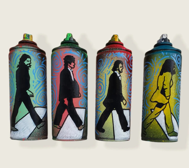 Sculpture titled "THE BEATLES CARNABY…" by Guemi (1980), Original Artwork, Spray paint