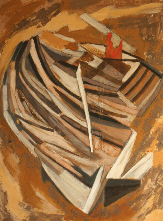 Pintura titulada "dernier rivage 2019…" por Guénaël Henrion, Obra de arte original, Acrílico