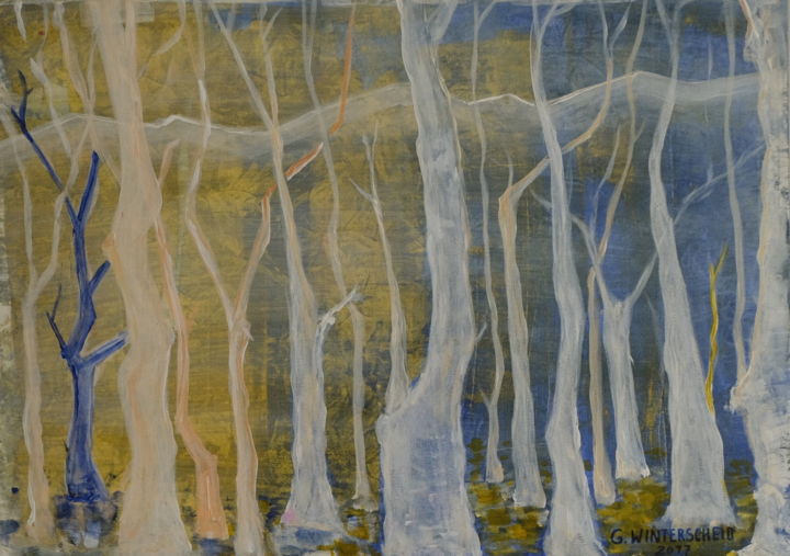 Painting titled "forest near Bad Rei…" by Günter Hubert Winterscheid, Original Art, Acrylic