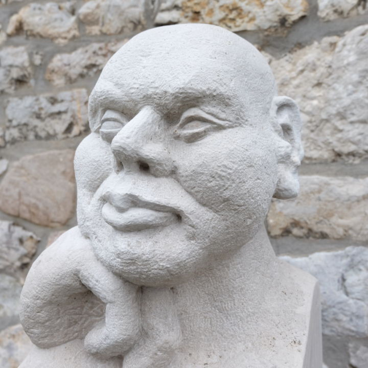 Sculpture titled "street philosopher" by Günter Hubert Winterscheid, Original Art, Stone