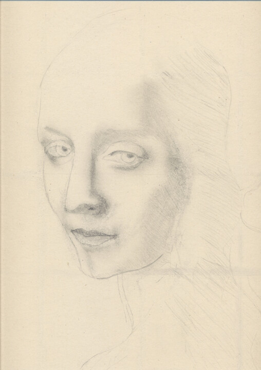 Drawing titled "Zeichnung Porträt e…" by Günter Ruhm, Original Artwork, Pencil