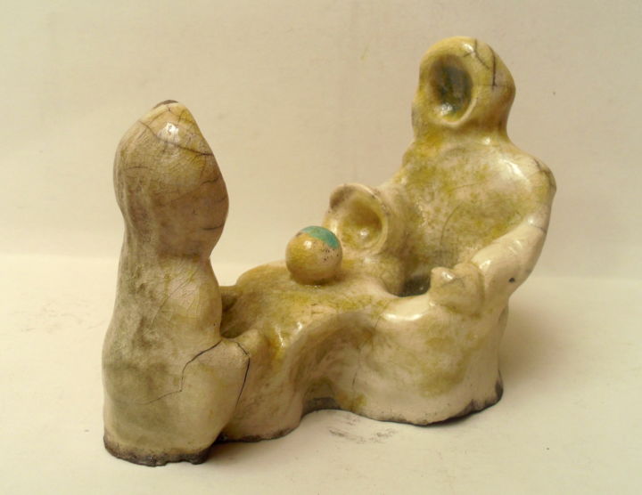 Sculpture titled "Transmission savoir…" by Guenzone, Original Artwork, Ceramics