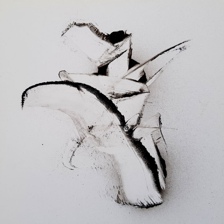 LOBOR Peinture abstraite noir et blanc Peinture par Guenzone | Artmajeur
