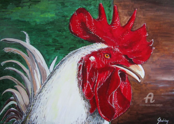 Painting titled "MAYVILLE    LE  COQ…" by Gueryn, Original Artwork, Oil