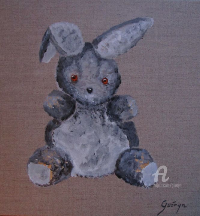 Painting titled "LE DOUDOU DE CORINN…" by Gueryn, Original Artwork, Oil