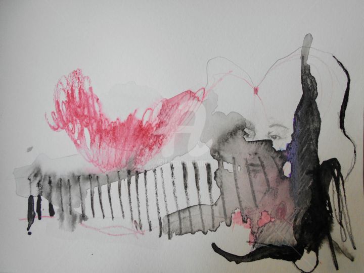Рисунок под названием "C Memory 0" - Gugi Goo, Подлинное произведение искусства, Акварель