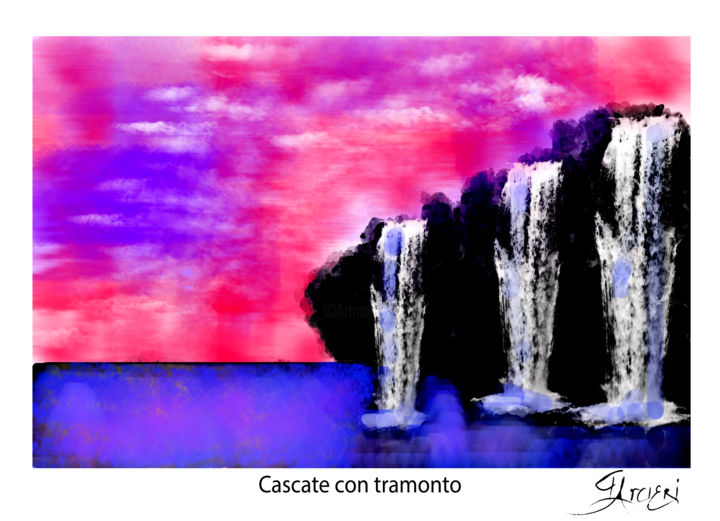 Digital Arts titled "Le Cascate" by Guglielmo Arcieri, Original Artwork
