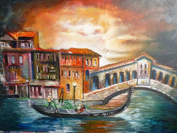 Painting titled "Visione di Venezia" by Guglielmo Arcieri, Original Artwork