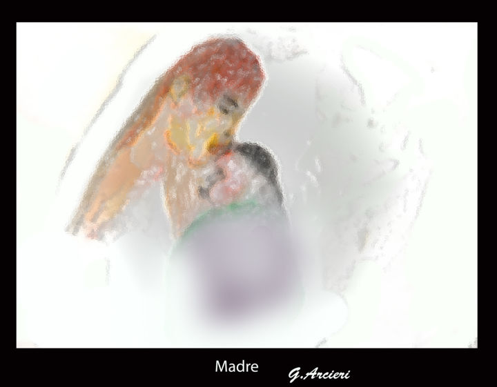Painting titled "Madre" by Guglielmo Arcieri, Original Artwork