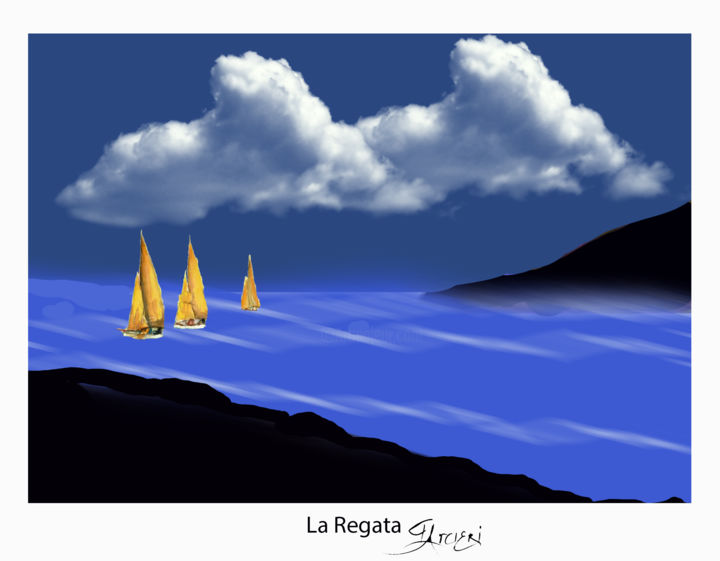 「LA Regata」というタイトルのデジタルアーツ Guglielmo Arcieriによって, オリジナルのアートワーク