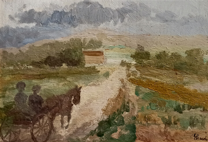 "Country road - Old…" başlıklı Tablo Guido Guidi tarafından, Orijinal sanat, Petrol Ahşap panel üzerine monte edilmiş