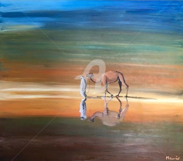 Pittura intitolato "NEL RIFLESSO" da Guido Mannini, Opera d'arte originale, Olio