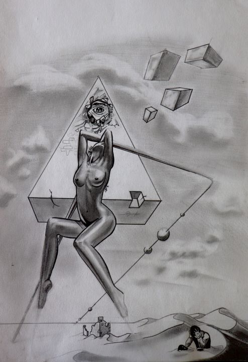 Dessin intitulée "Hosiris" par Guillaume Vincent, Œuvre d'art originale, Crayon
