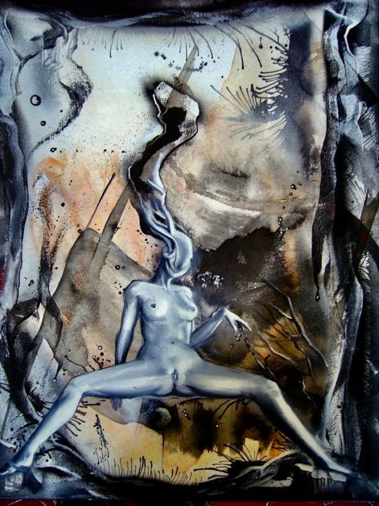 Ζωγραφική με τίτλο "Pudeur" από Guillaume Vincent, Αυθεντικά έργα τέχνης, Λάδι Τοποθετήθηκε στο Ξύλινο φορείο σκελετό