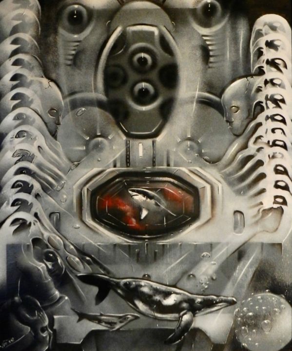 Peinture intitulée "Sieste" par Guillaume Vincent, Œuvre d'art originale, Bombe aérosol Monté sur Châssis en bois