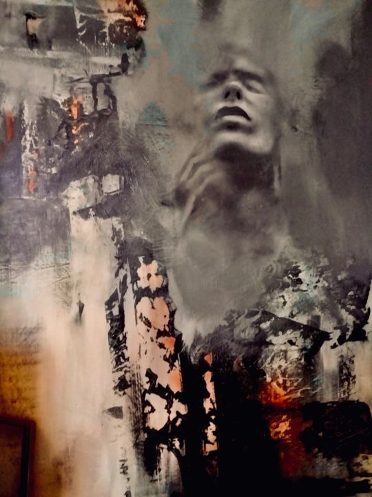 Картина под названием "Douche" - Guillaume Vincent, Подлинное произведение искусства, Акрил Установлен на Деревянная рама дл…