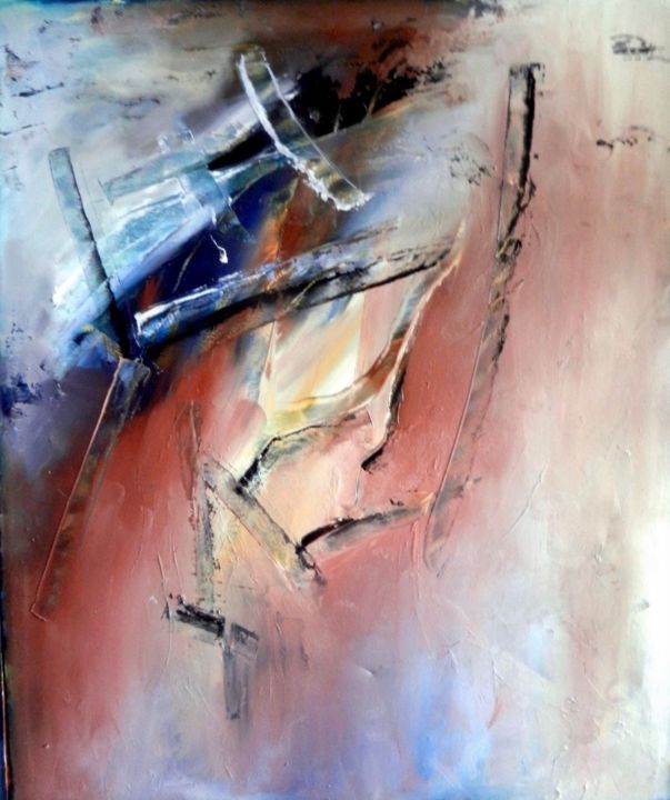 Pintura titulada "Barrage" por Guillaume Vincent, Obra de arte original, Oleo Montado en Bastidor de camilla de madera