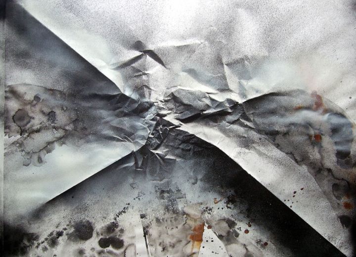 Painting titled "Relief" by Guillaume Vincent, Original Artwork, Spray paint