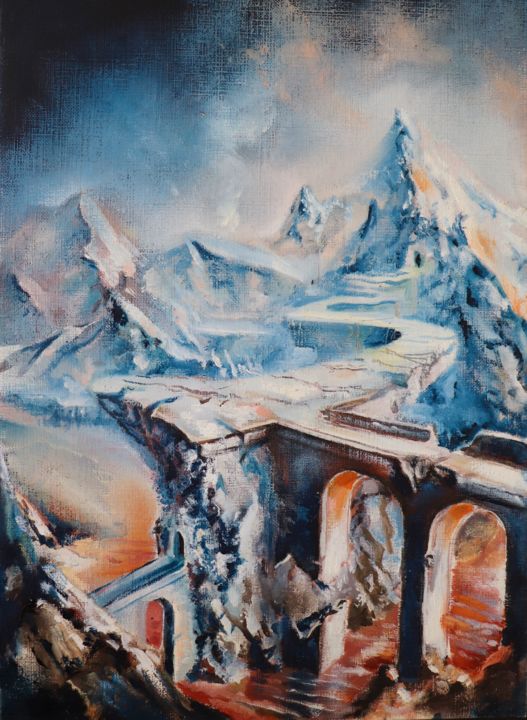 Peinture intitulée "Bridge" par Guillaume Vincent, Œuvre d'art originale, Huile