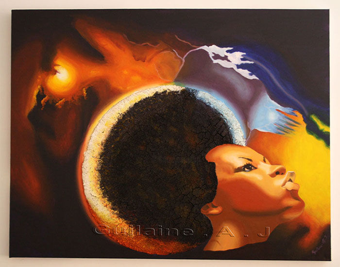 Painting titled "Mother Earth: The P…" by Guilaine Arts, Original Artwork, Acrylic