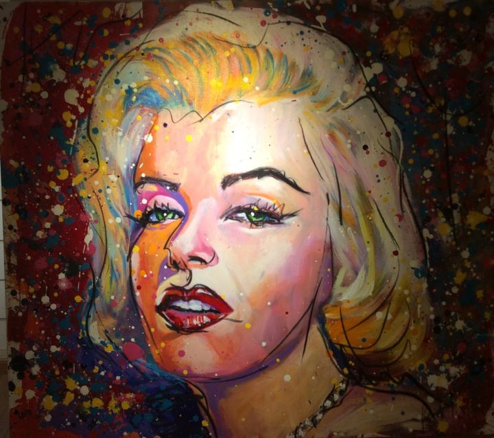 Pintura intitulada "Marilyn Monroe" por Guilherme Alexandre, Obras de arte originais
