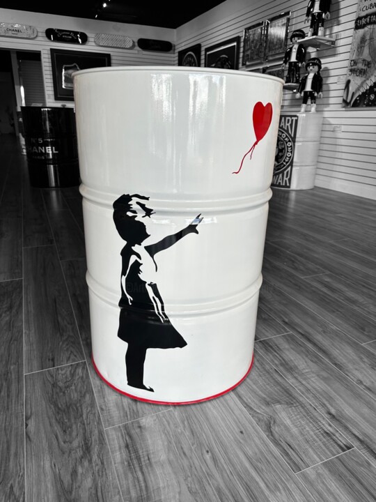 Sculpture titled "Banksy style Open C…" by Guillaume Anthony, Original Artwork, Airbrush